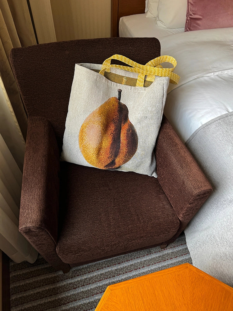 Pear and Grape Oil Painting Shoulder Bag