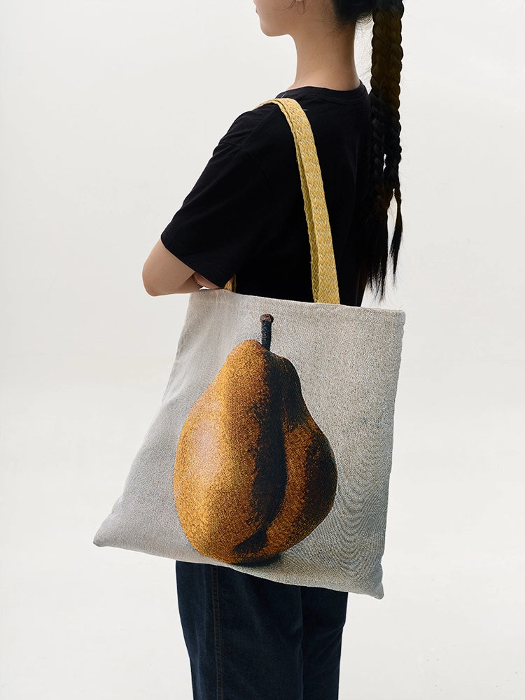 Pear and Grape Oil Painting Shoulder Bag