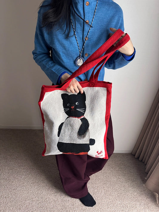 Rethink Black Cat or Puppy Shoulder Bag