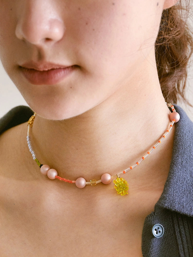 Sorbet Grape Beaded Necklace