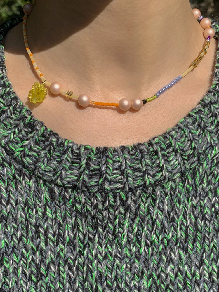 Sorbet Grapes Beaded Necklace