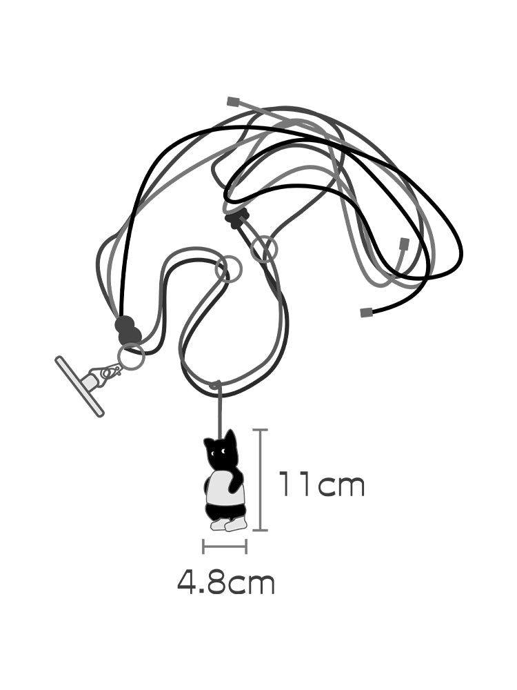 The Little Black Cat Phone Chain