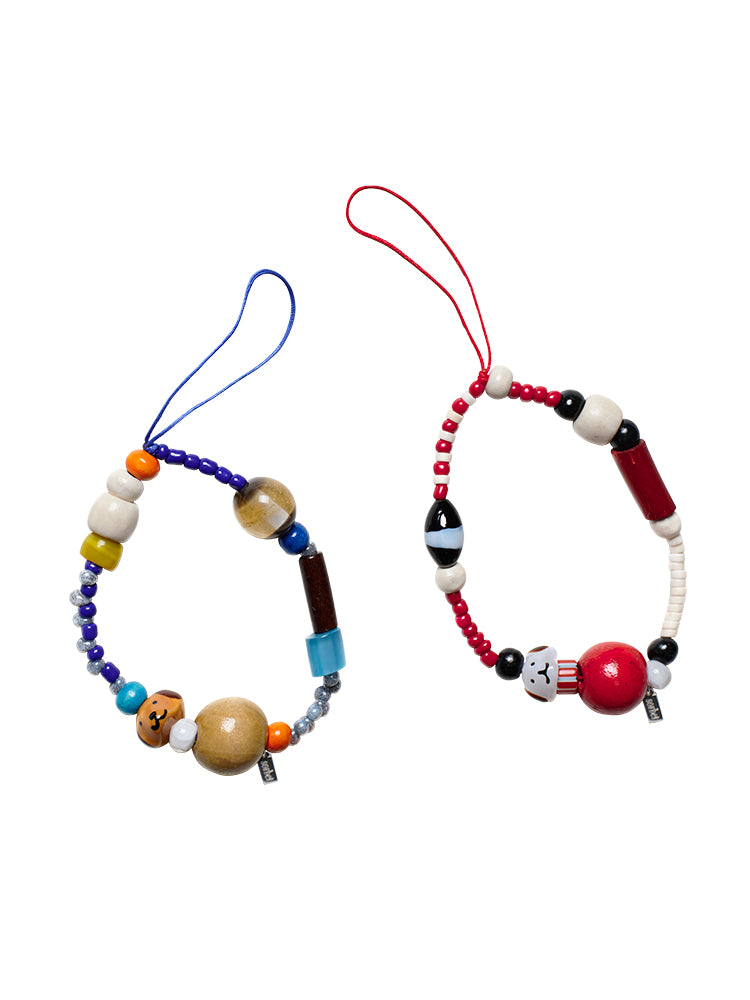 Happy Puppy Beaded Phone Charm