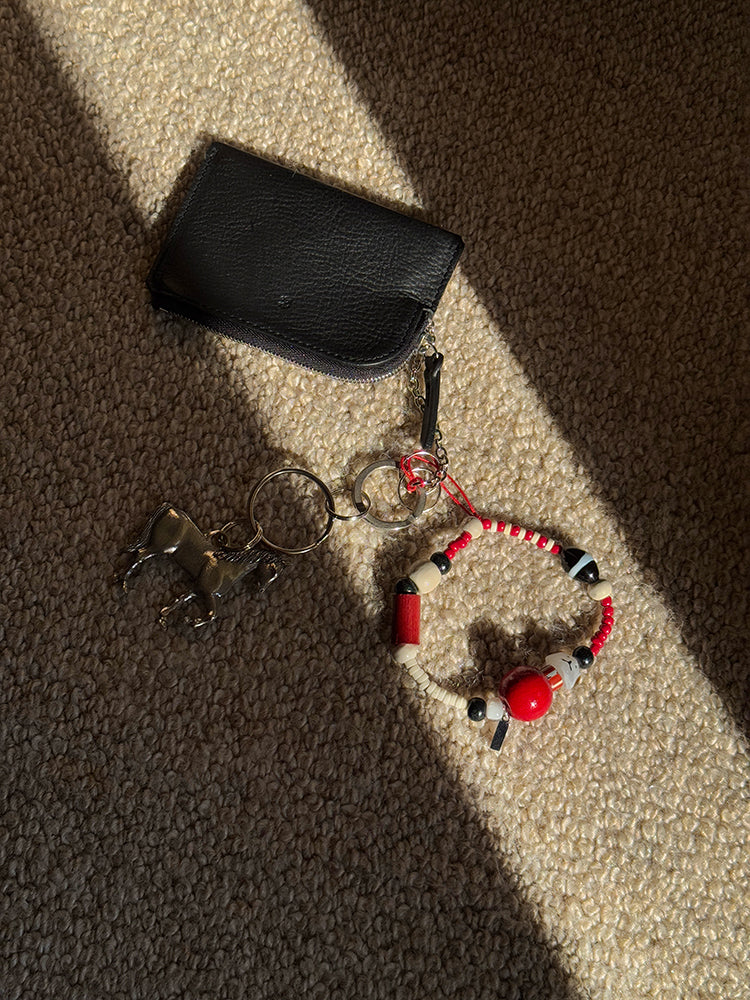 Happy Puppy Beaded Phone Charm