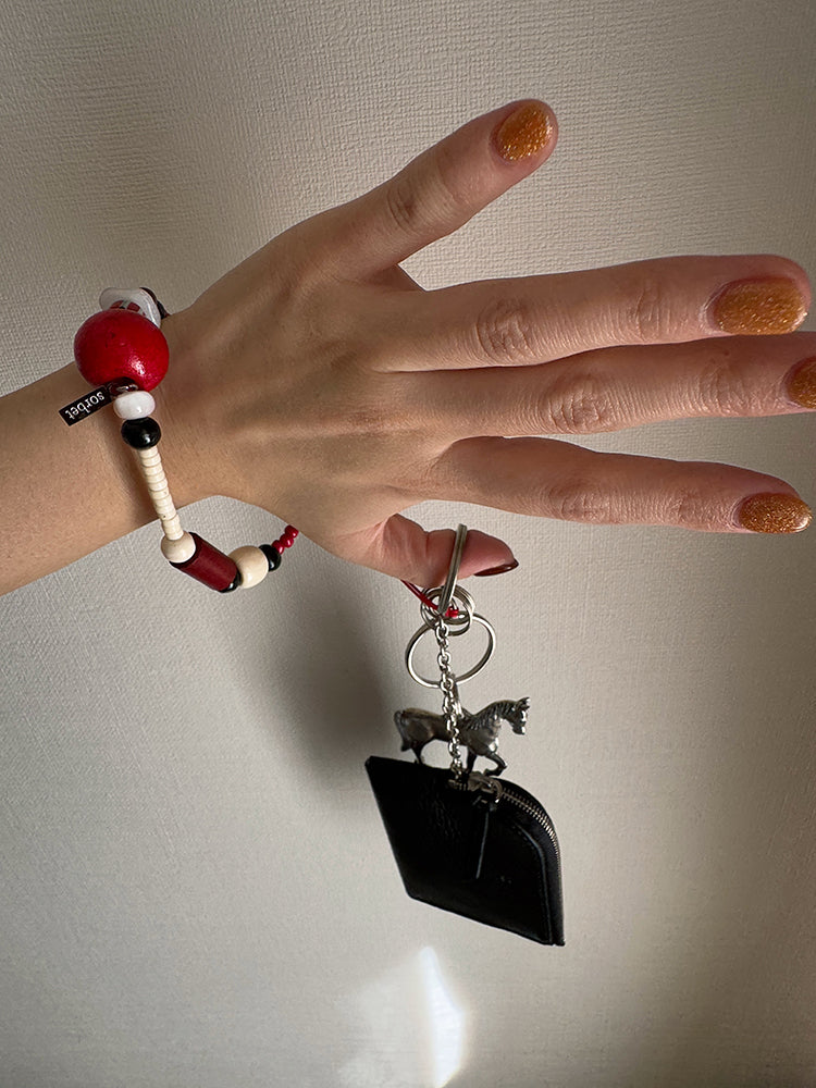 Happy Puppy Beaded Phone Charm
