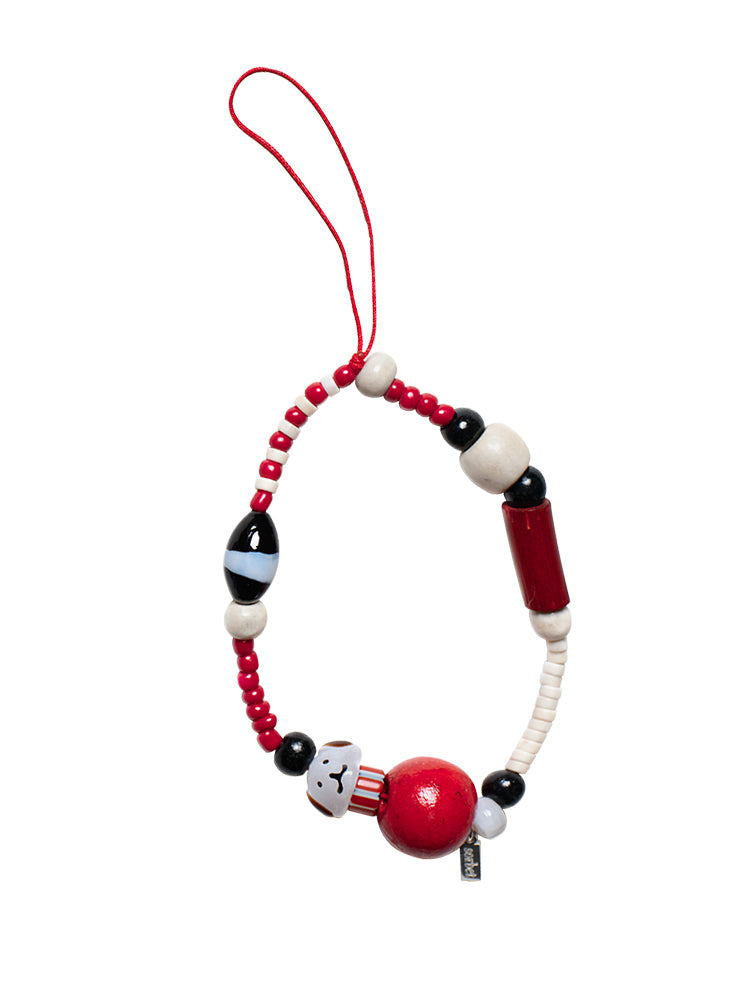 Happy Puppy Beaded Phone Charm