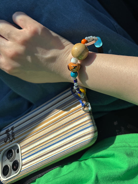 Happy Puppy Beaded Phone Charm