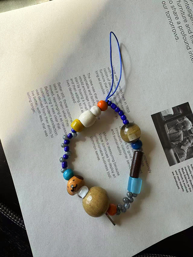 Happy Puppy Beaded Phone Charm
