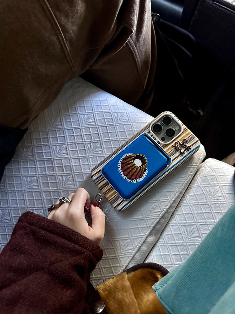 Forest Pocket Embroidery Phone Case + Card Holder