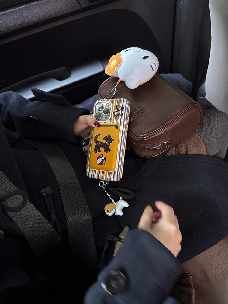Forest Pocket Embroidery Phone Case + Card Holder