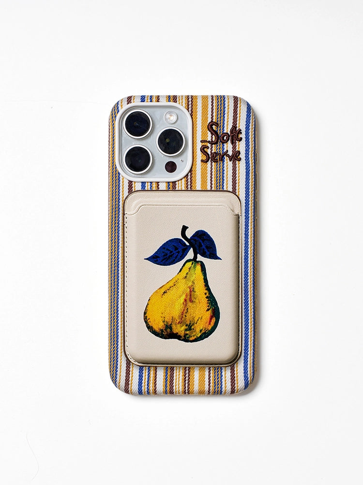 Forest Pocket Embroidery Phone Case + Card Holder