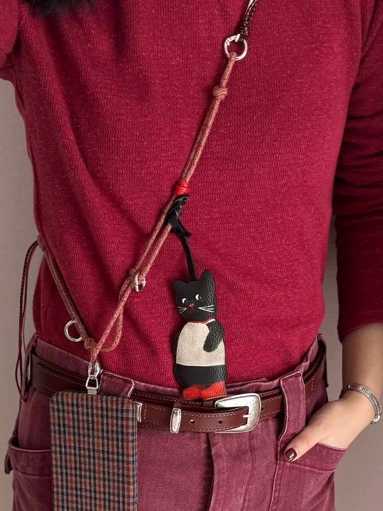 The Little Black Cat Phone Chain