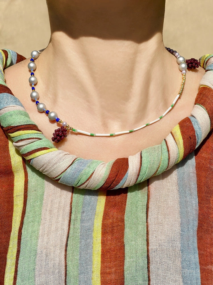 Sorbet Grape Beaded Necklace