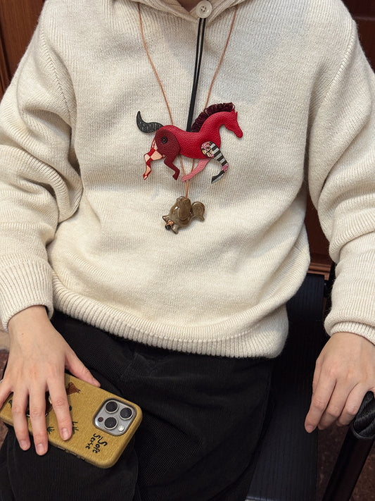 Puppet Theatre Pony – Handmade Leather Keychain Charm