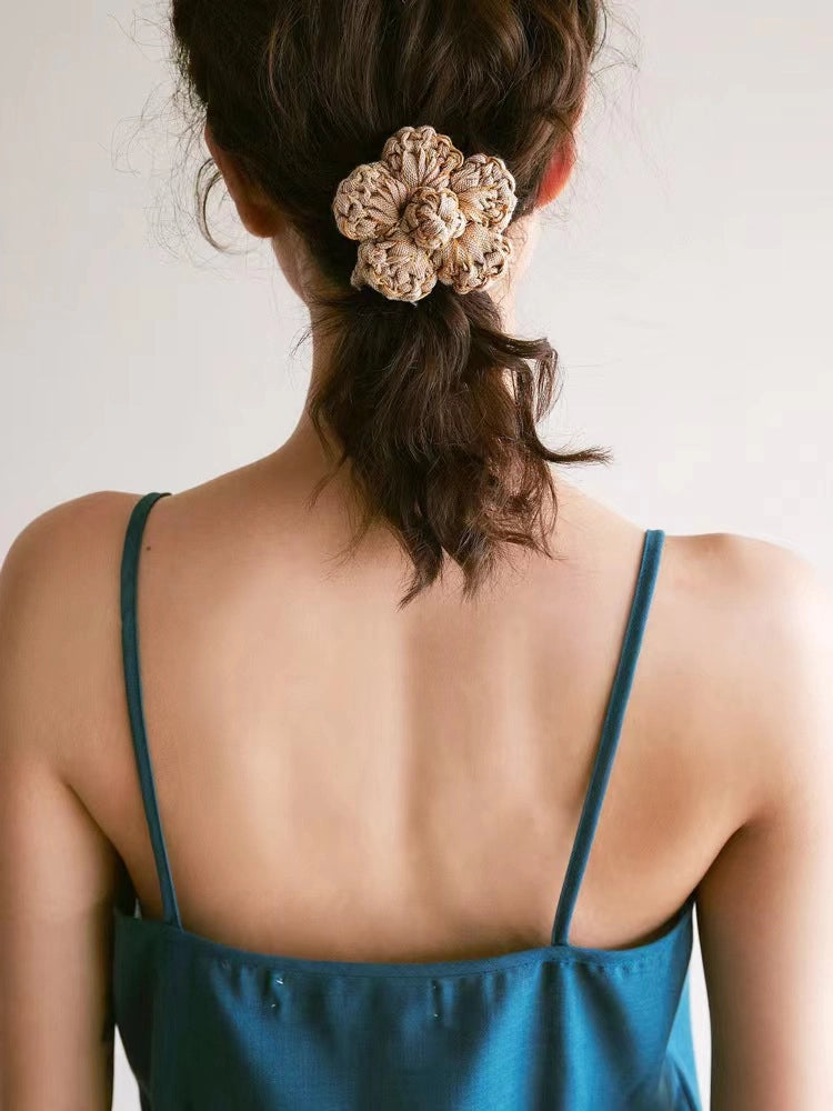 Crochet Flower Hair Ties
