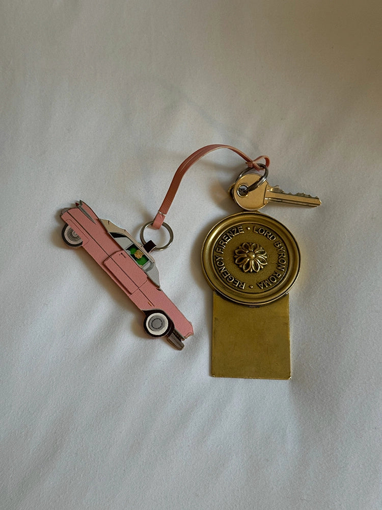 Road Trip Retro Car Leather Charm