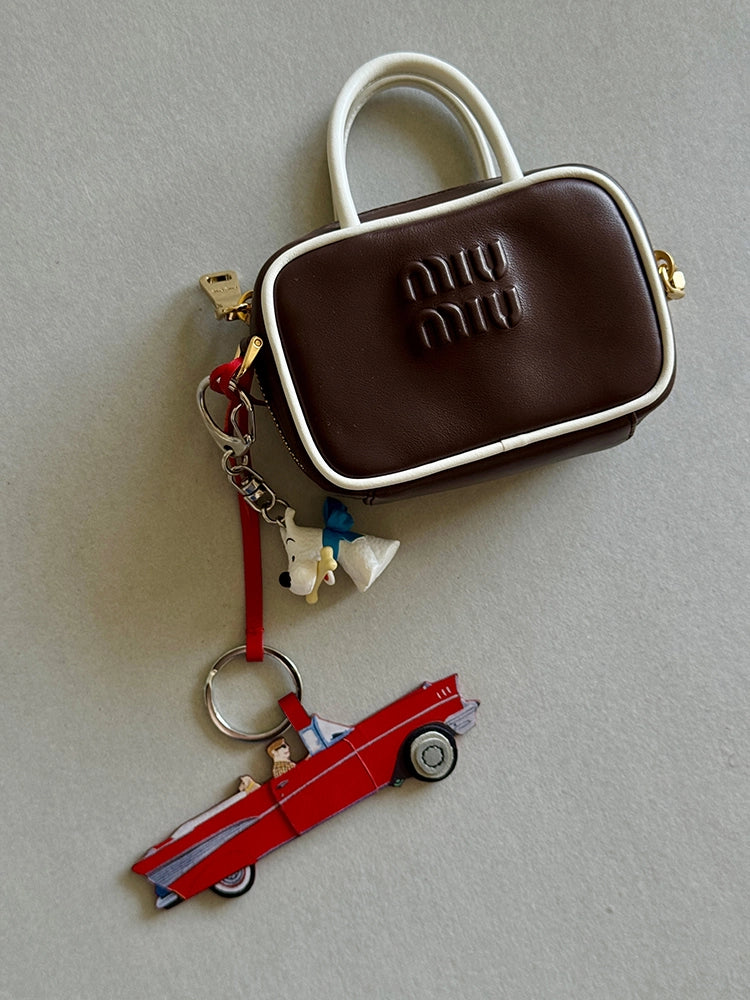 Road Trip Retro Car Leather Charm