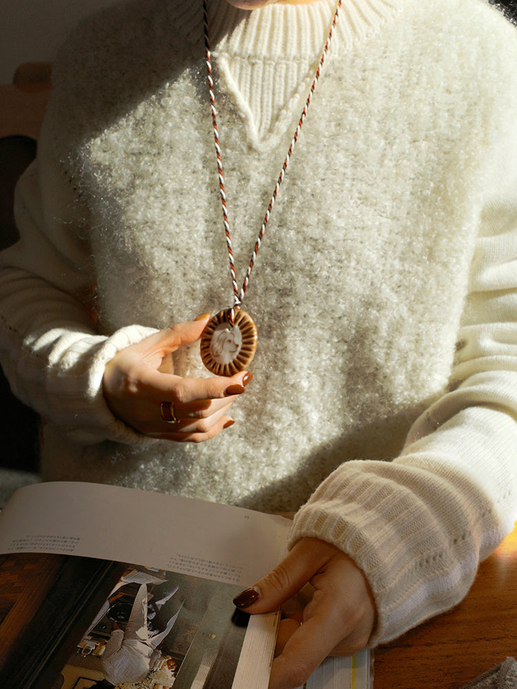 Ceramic Photo Frame Necklace