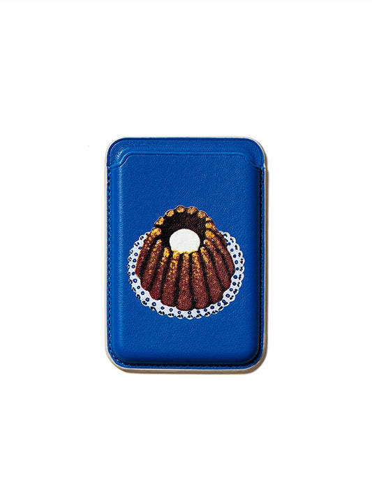 "Forest Pocket" Magnetic Leather Card Holder with Retro Illustration Print