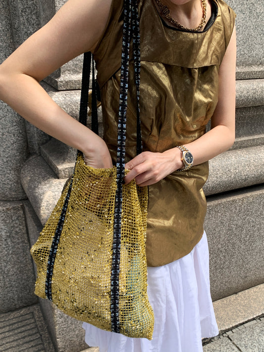 Sorbet Waffle Delicious Waffle Drawstring Mesh Tote Bag