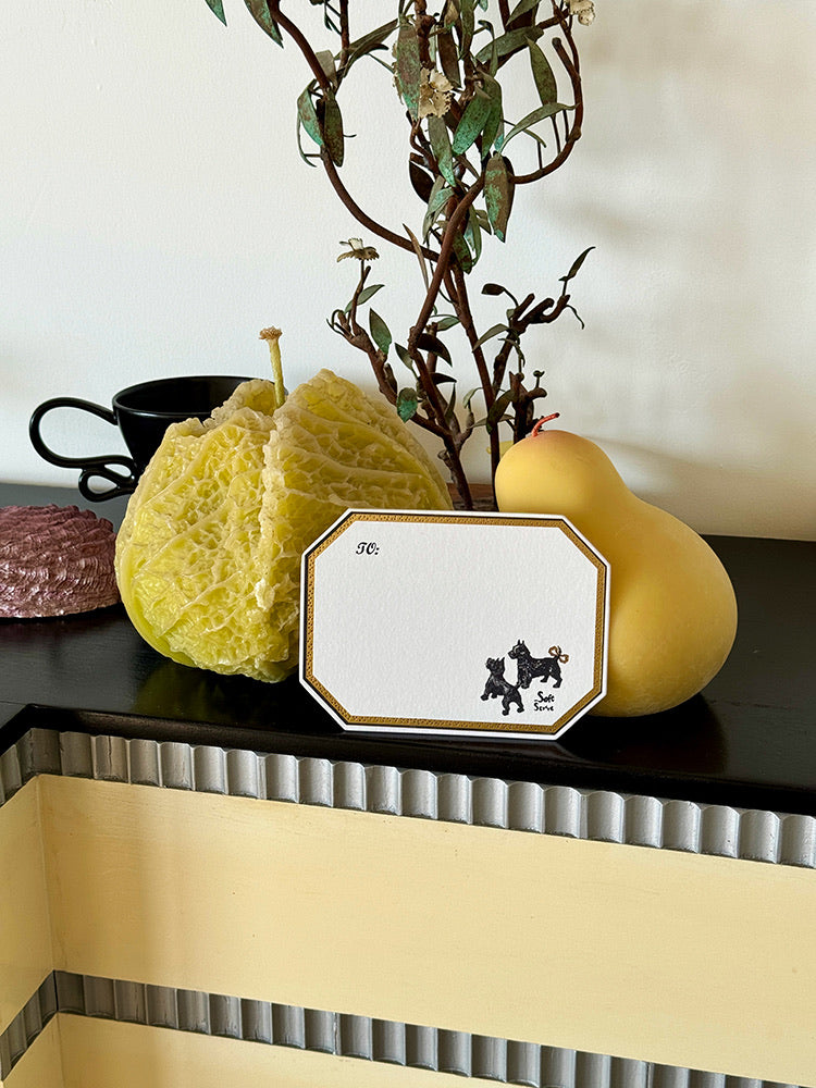 Gold-Embossed Puppy Greeting Card