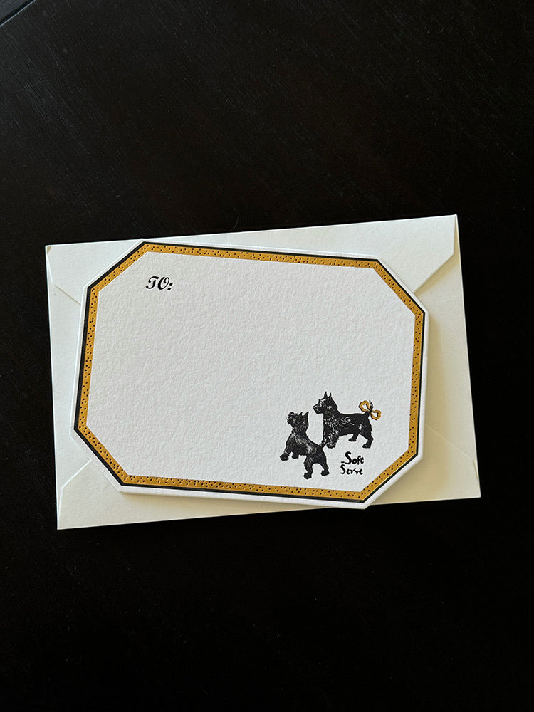 Gold-Embossed Puppy Greeting Card
