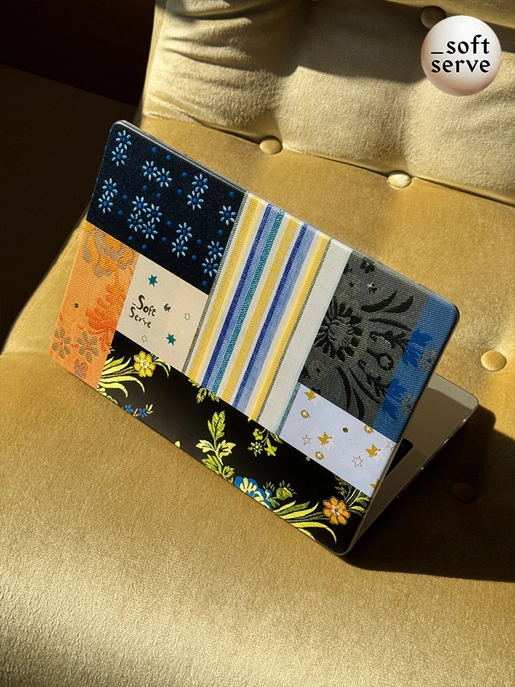 Satin Floral Patchwork Laptop Case