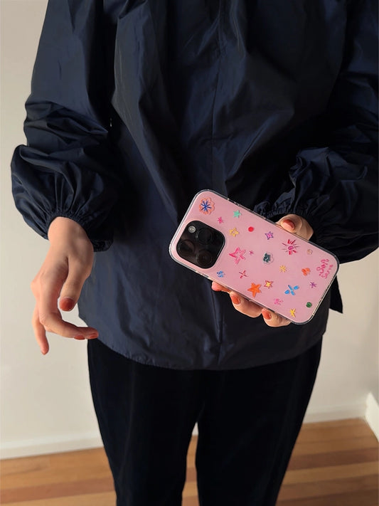 Crayon Stars Phone Case - Whimsical Hand-Drawn Design