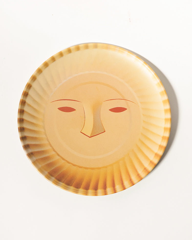 Face & Checkered Bamboo Fiber Plates