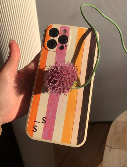Pink and Orange Striples Phone Case