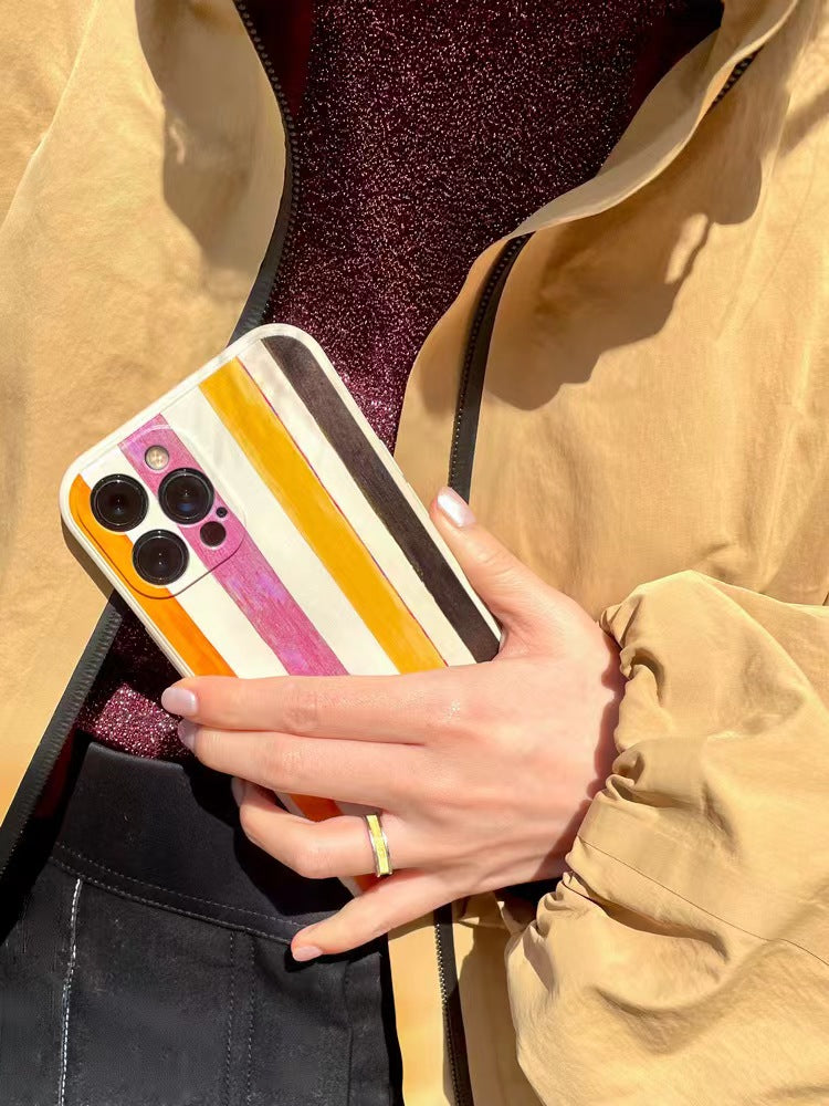Pink and Orange Striples Phone Case