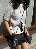 The Berry&Silver Color Dots Twists Phone Strap