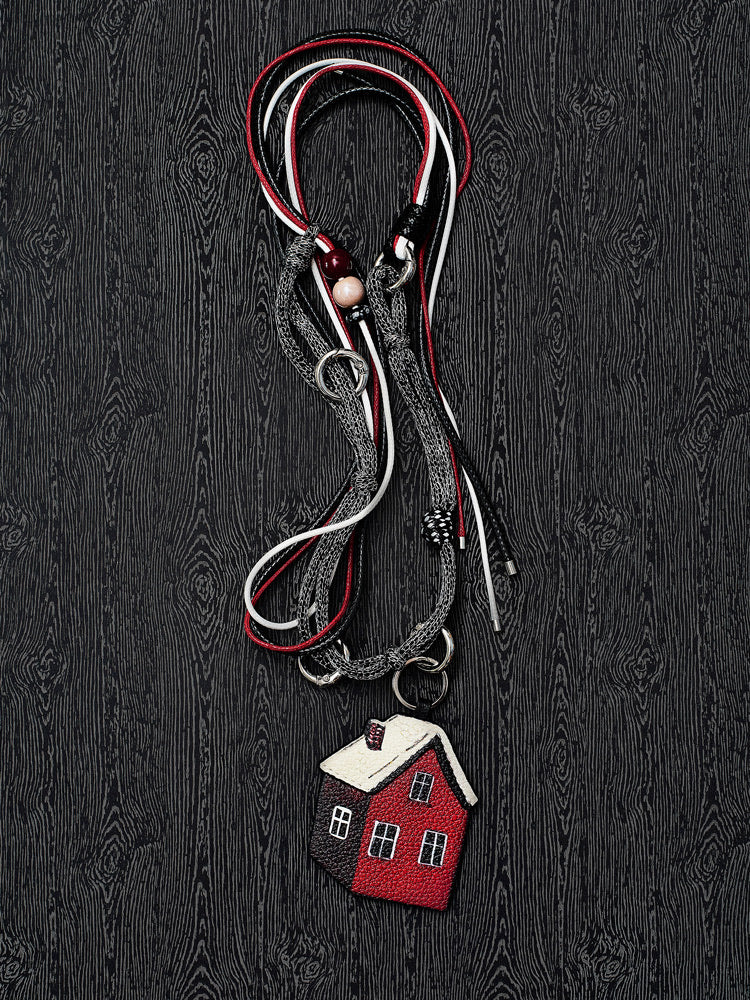 The Puppy & Red House Phone Strap