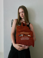 Lightweight Embroidered Tote Bag - Featuring an Ox, Horse & Sheep