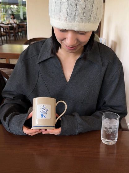 A Cupful of Joy - Hand-Painted Kitty Chef Ceramic Mug by SoftServe