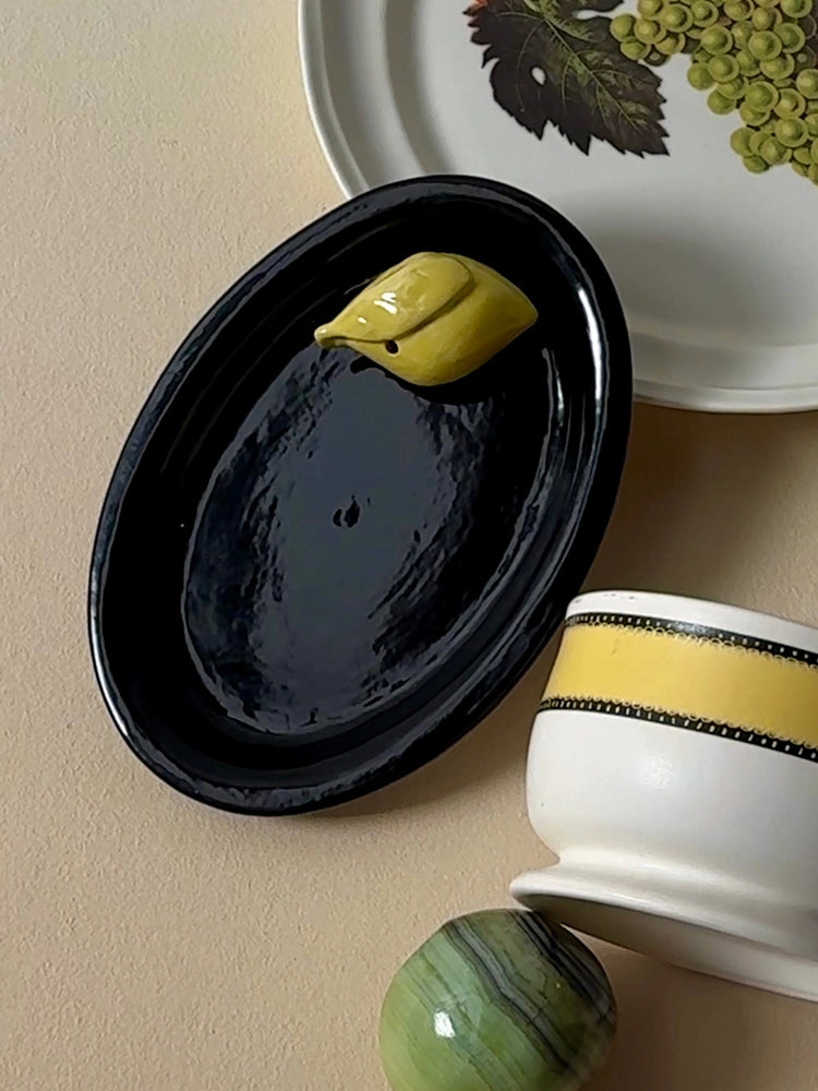 A Citrus Still Life – Hand-Lemon Ceramic Incense Holder