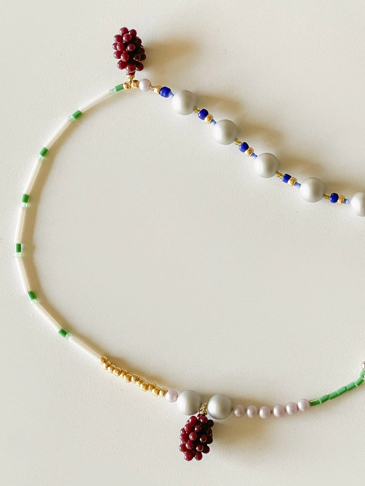 Sorbet Grapes Beaded Necklace