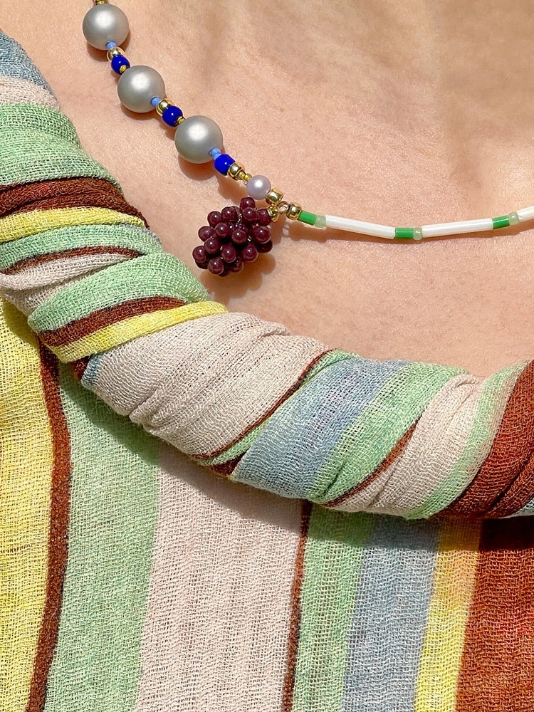 Sorbet Grapes Beaded Necklace