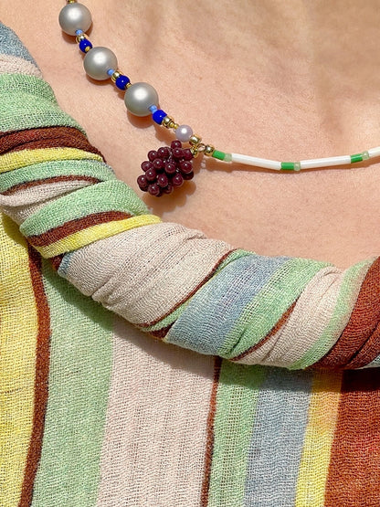 Sorbet Grape Beaded Necklace