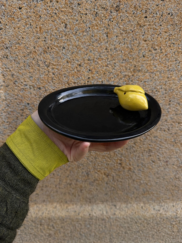 A Citrus Still Life – Hand-Lemon Ceramic Incense Holder