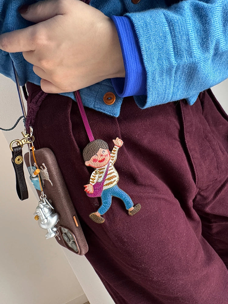 Magic Puppet Town Double-Sided 3D Leather Pendant