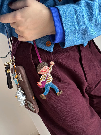 Magic Puppet Town Double-Sided 3D Leather Pendant