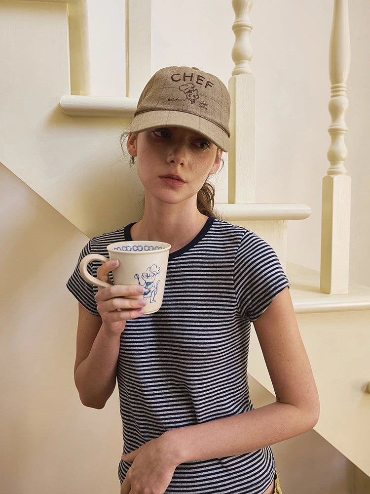 A Cupful of Joy - Hand-Painted Kitty Chef Ceramic Mug by SoftServe