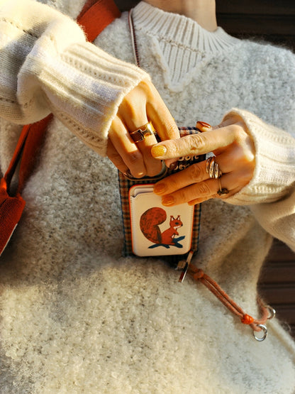 Forest Pocket Embroidery Phone Case + Card Holder