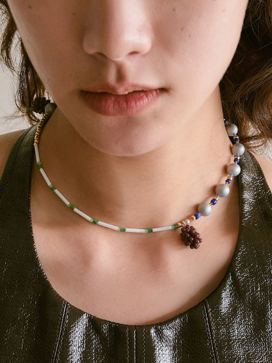 Sorbet Grape Beaded Necklace