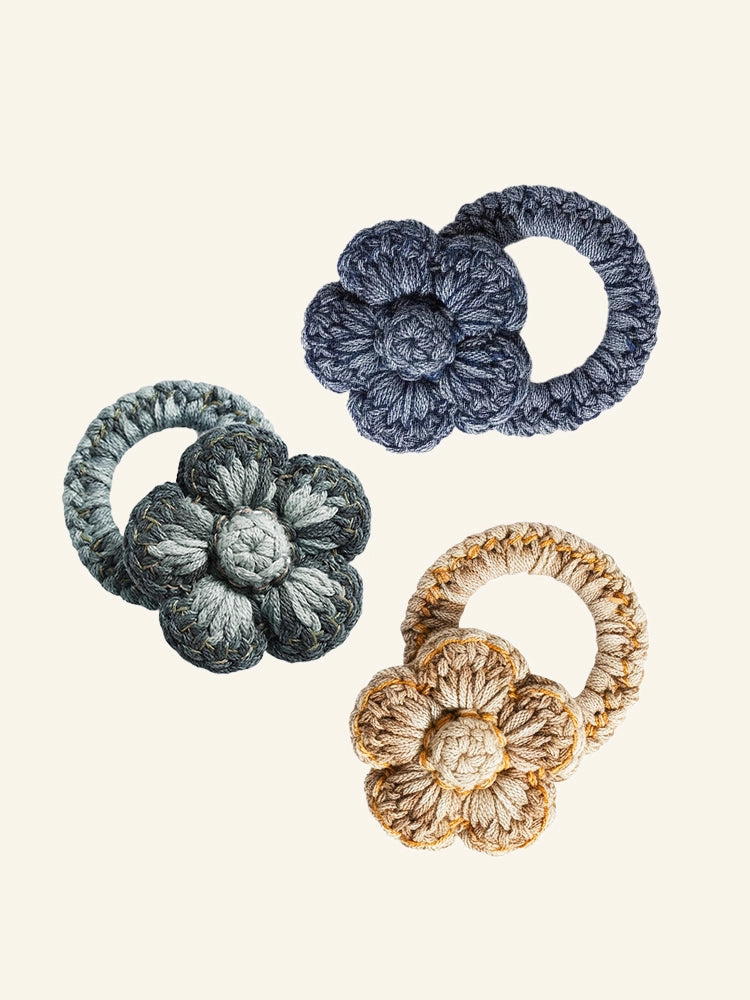 Crochet Flower Hair Ties