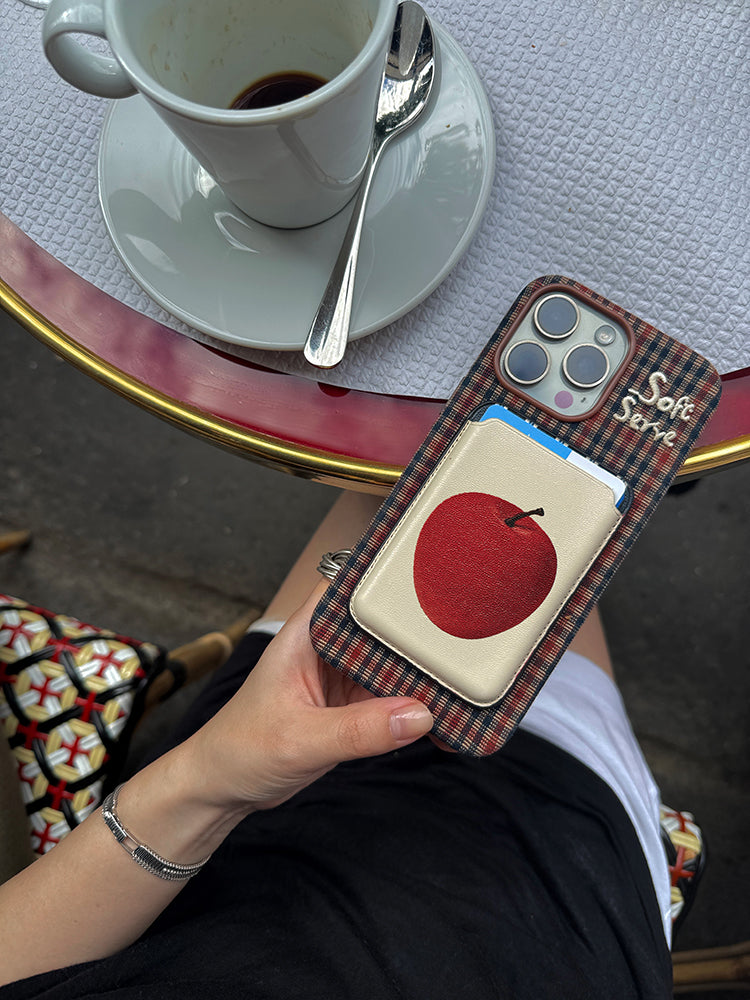 Cat & Apple iPhone MagSafe Card Holder Red Apple iPhone FineWoven Wallet with MagSafe / iPhone 16 Cat & Apple iPhone MagSafe Card Holder Red Apple iPhone FineWoven Wallet with MagSafe / iPhone 16