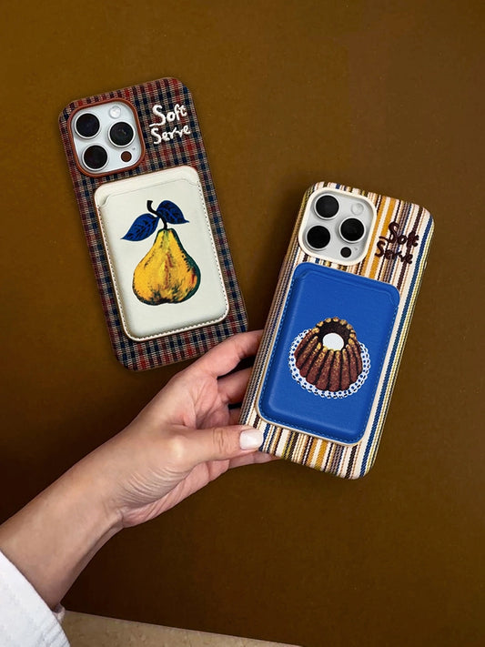 Forest Pocket Embroidery Phone Case + Card Holder