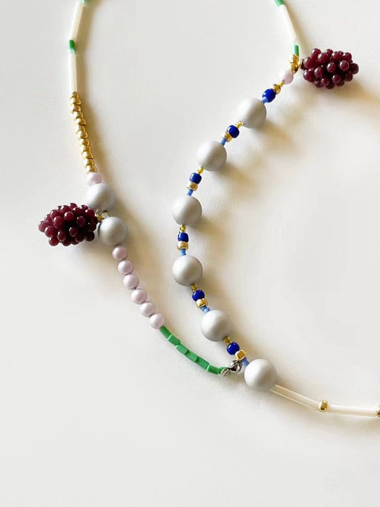 Sorbet Grapes Beaded Necklace
