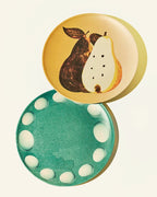 Double Pear &  Egg Pearls Pattern Bamboo Fiber Plates